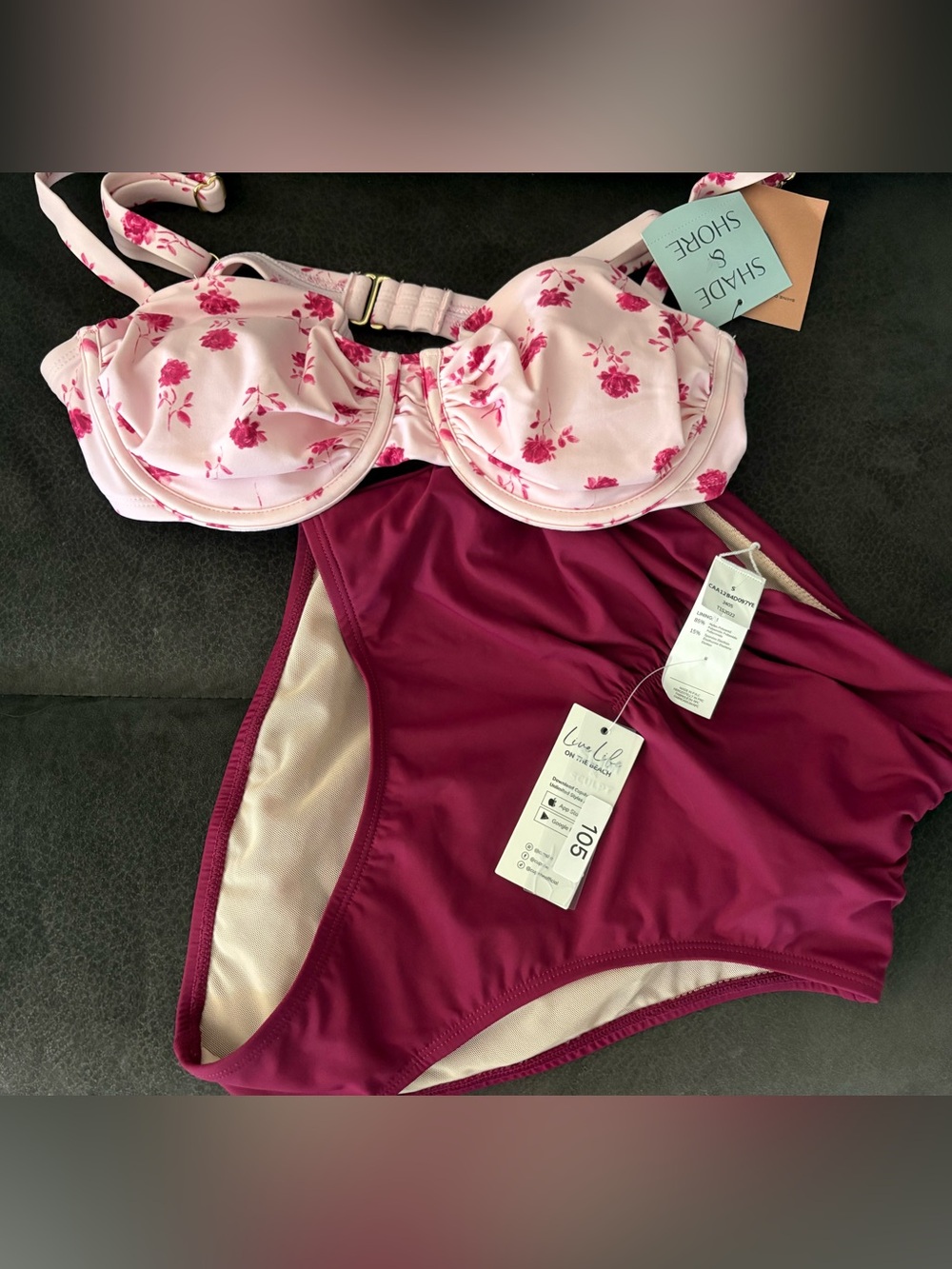 NWT Bikini  - 36C Top & Small Bottom Floral